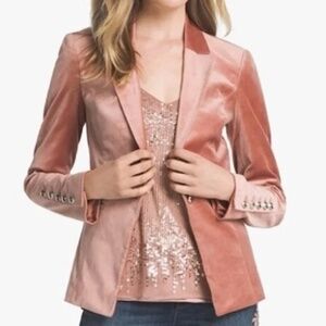 White House Black Market Velvet Blazer in Winter Bloom (3X)